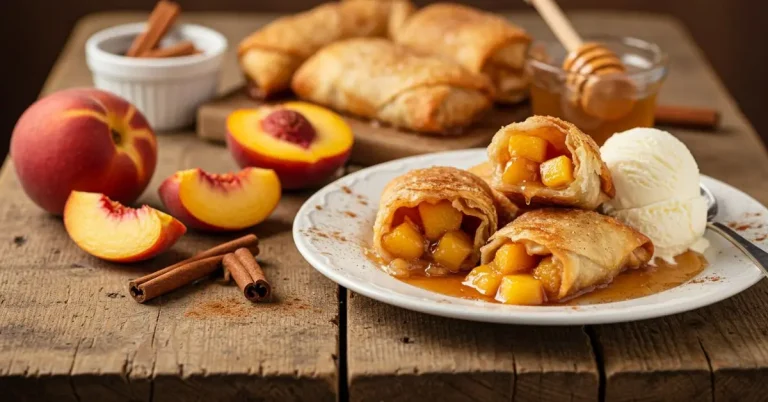 Peach Cobbler Egg Rolls