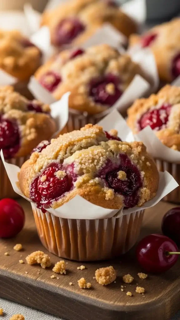 How to Serve Cherry Cobbler Muffins