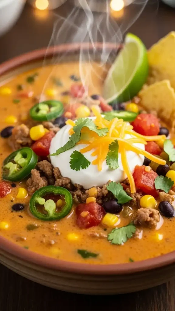 How to Serve Creamy Taco Soup