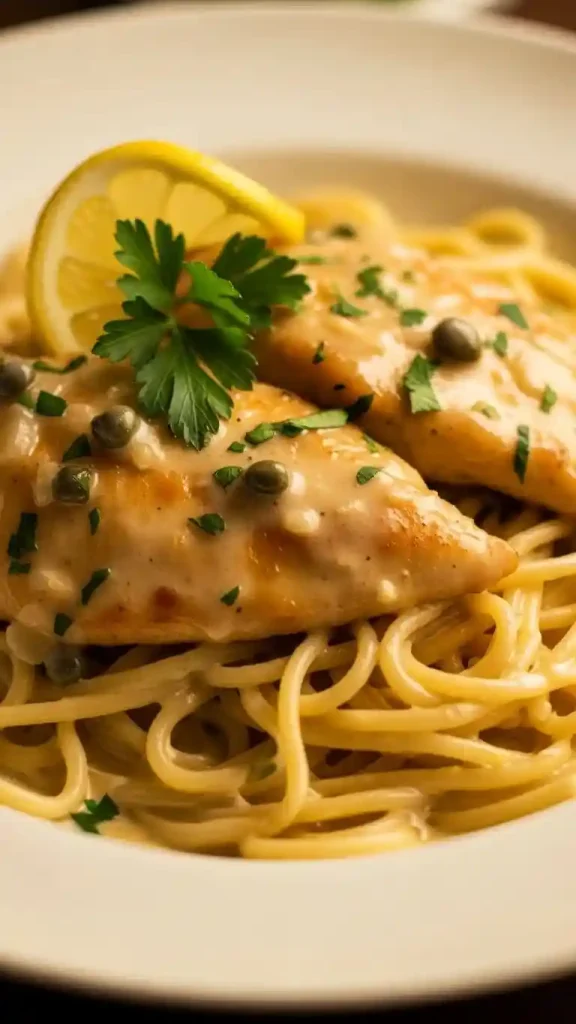 how to serve Creamy Lemon Chicken Piccata