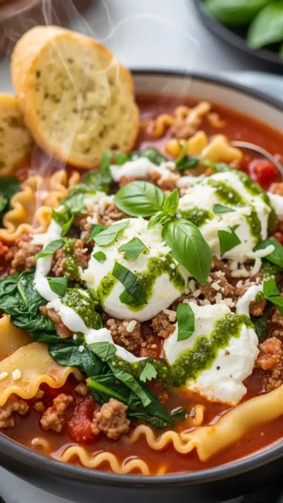 how to serve High Protein Lasagna Soup